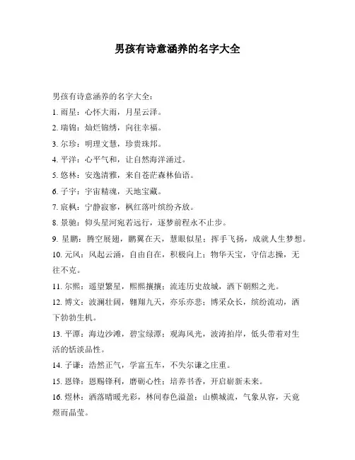 男孩有诗意涵养的名字大全