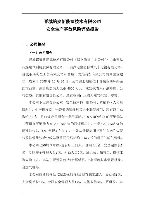加气站风险评估报告范本