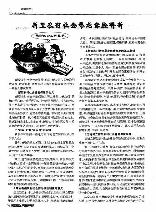 新型农村社会养老保险解析