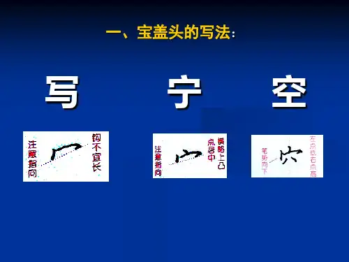 硬笔书法常用偏旁的写法PPT课件