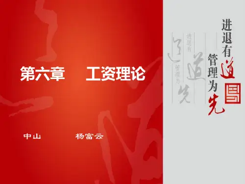 劳动经济学(曾湘泉第三版)自制课件 第六章 工资理论