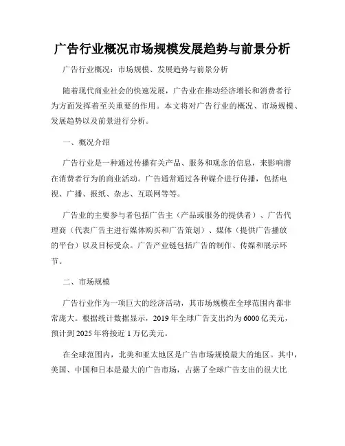 广告行业概况市场规模发展趋势与前景分析