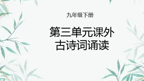 部编版语文九年级下册第三单元课外古诗词诵读《定风波、临江仙》课件