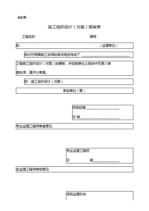 施工组织设计报审表
