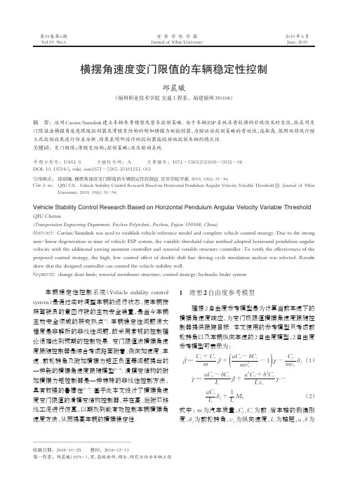横摆角速度变门限值的车辆稳定性控制