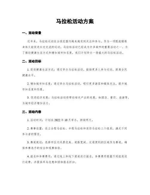 马拉松活动方案