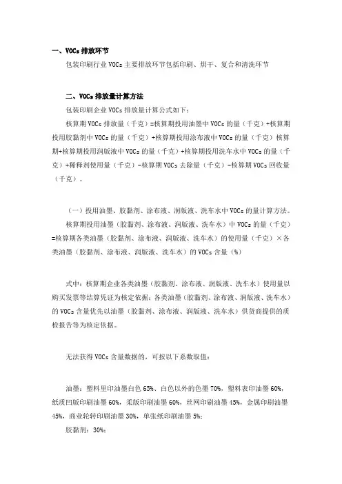 VOC排放量计算方法
