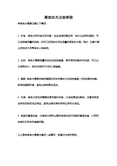 养贵宾犬注意事项