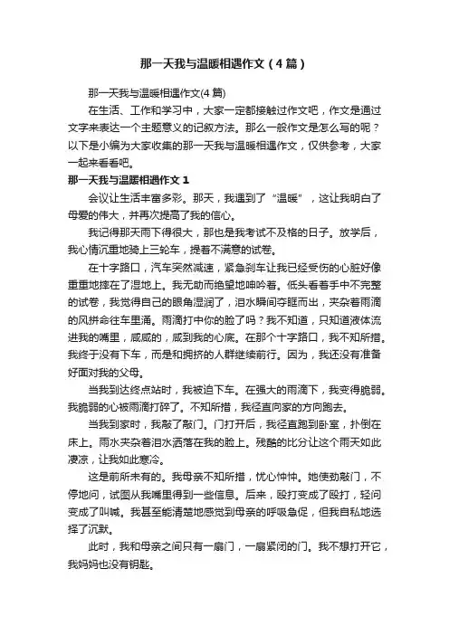 那一天我与温暖相遇作文（4篇）