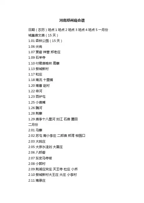 河南郑州庙会谱
