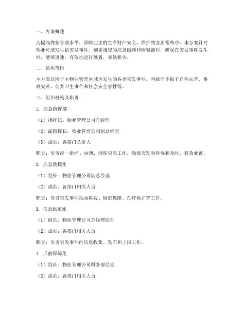 物业突发事件应急预案方案