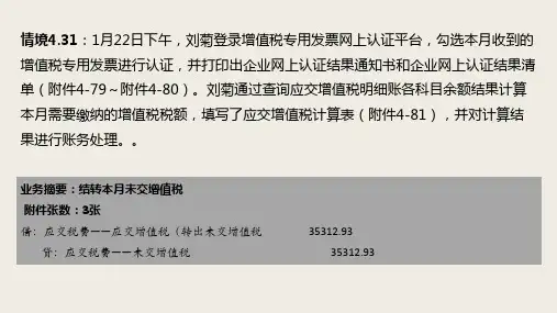 会计综合实训第3版项目41月份业务实训之3课件