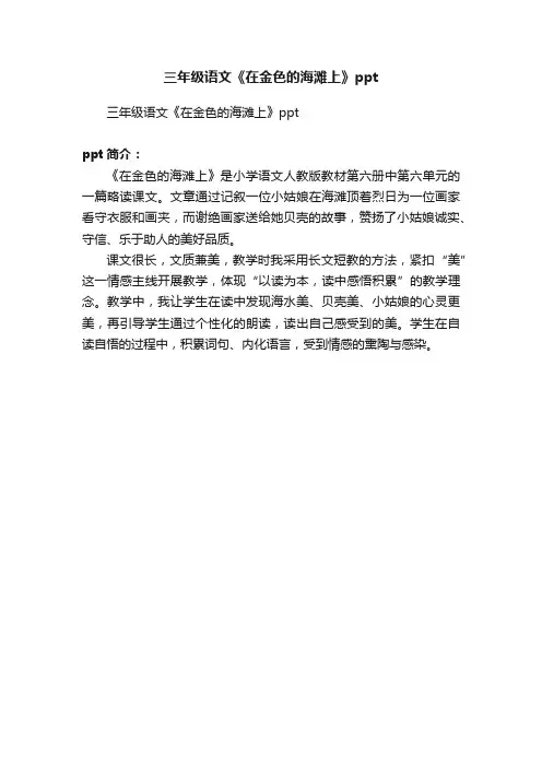 三年级语文《在金色的海滩上》ppt