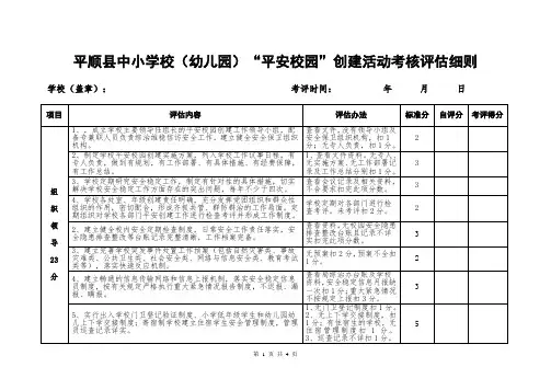 平安校园评估细则