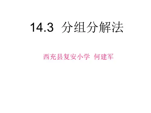 人教版八年级数学上册14.3分组分解法