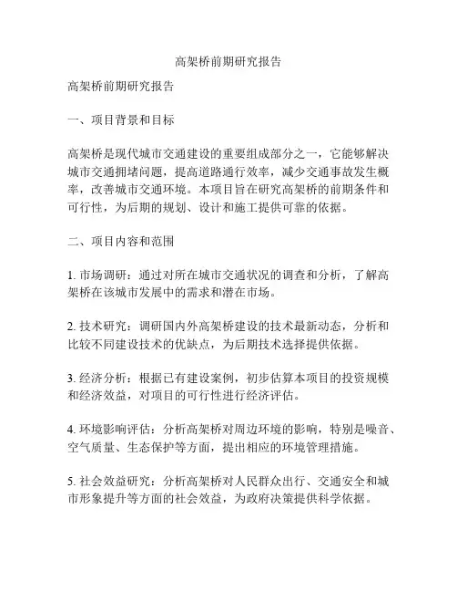 高架桥前期研究报告