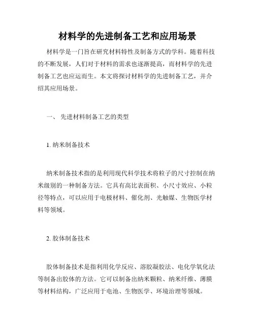 材料学的先进制备工艺和应用场景