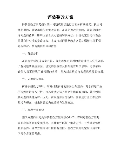 评估整改方案
