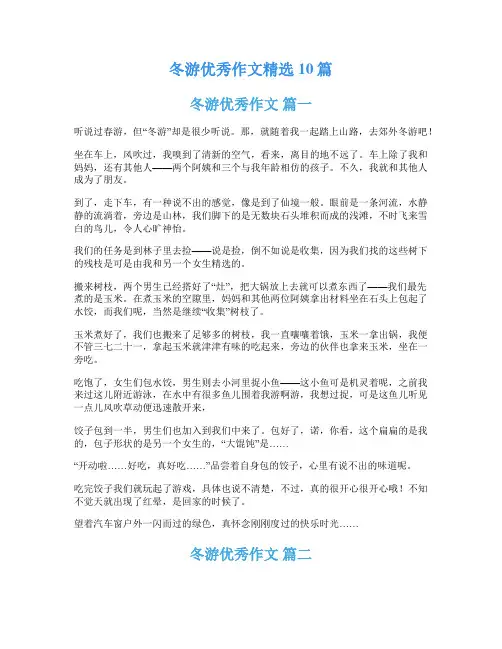 冬游优秀作文精选10篇