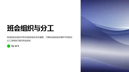 班会组织与分工主题班会PPT课件