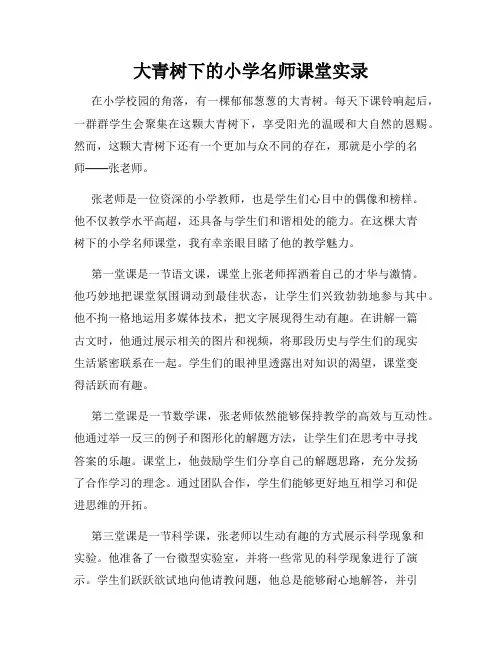 大青树下的小学名师课堂实录