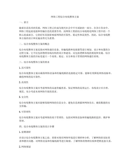 网络工程综合布线整体方案