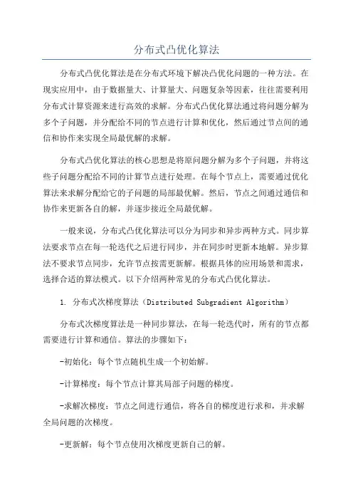 分布式凸优化算法