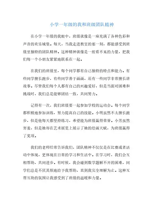 小学一年级的我和班级团队精神