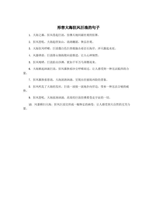 形容大海狂风巨浪的句子