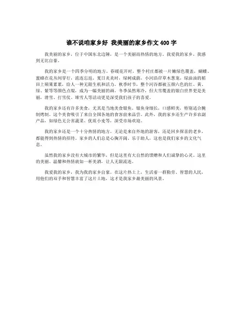 谁不说咱家乡好 我美丽的家乡作文400字