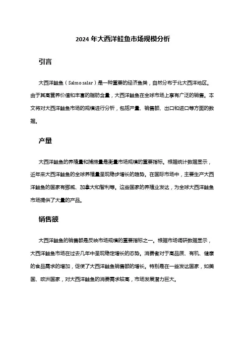 2024年大西洋鲑鱼市场规模分析
