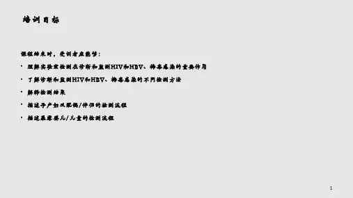 HIVHBV梅毒实验室检测PPT课件