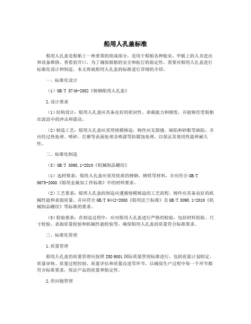船用人孔盖标准