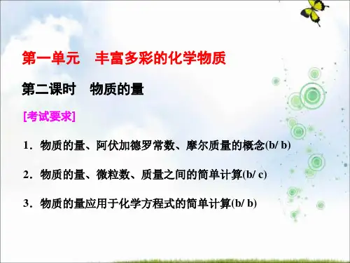 高中化学三维设计浙江专版必修1课件：专题1 第一单元 第二课时 物质的量