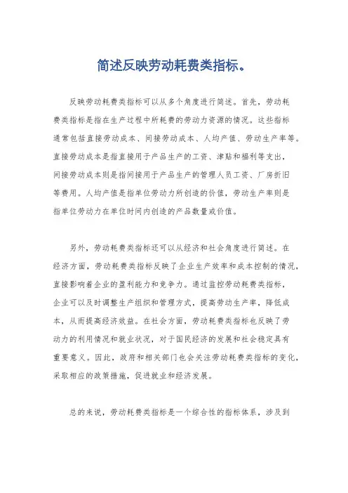 简述反映劳动耗费类指标。