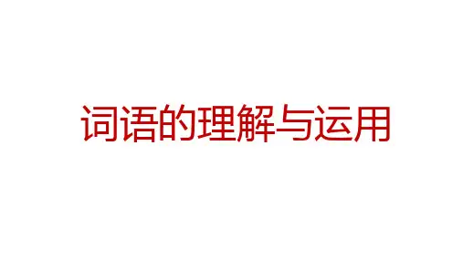 2025届高考语文一轮复习：词语的理解与运用