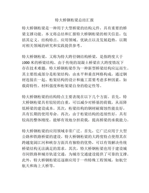 特大桥钢桁梁总结汇报
