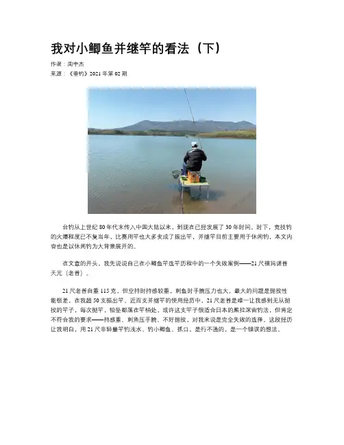 我对小鲫鱼并继竿的看法（下）