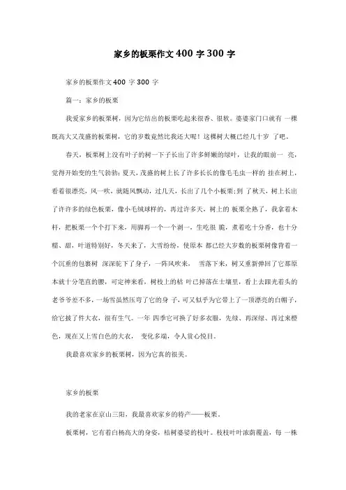 家乡的板栗作文400字300字