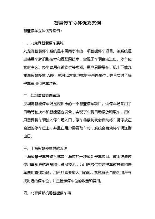 智慧停车立体优秀案例