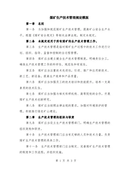 煤矿生产技术管理规定模版