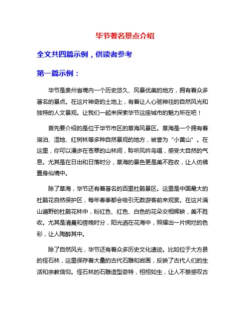 毕节著名景点介绍