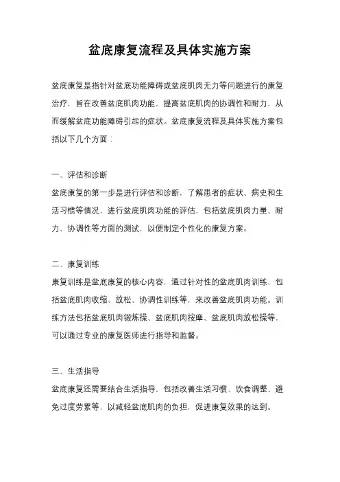 盆底康复流程及具体实施方案