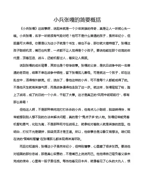 小兵张嘎的简要概括