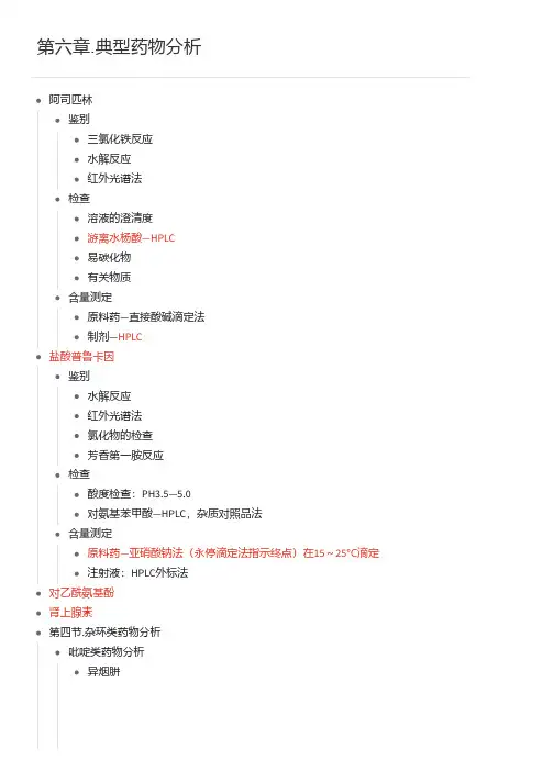 药物分析第六章.思维导图
