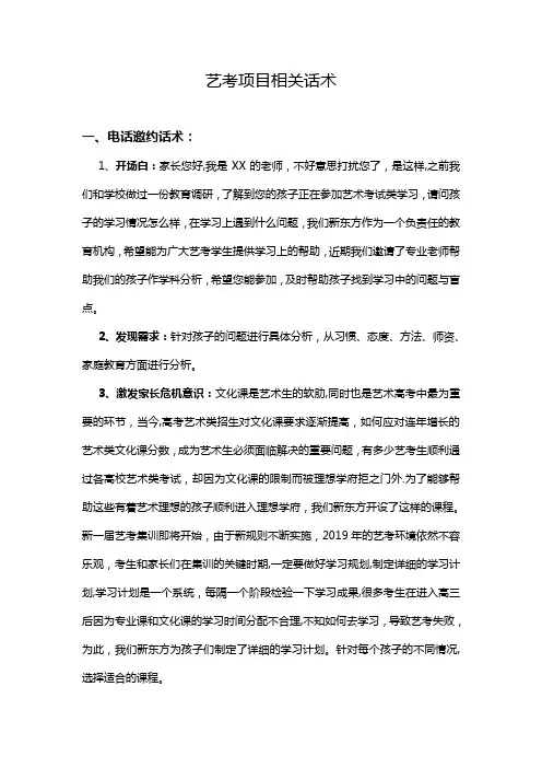 培训机构艺考项目话术