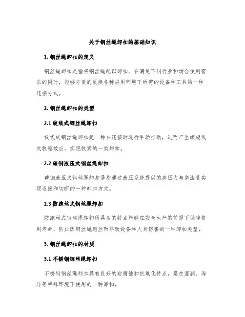 关于钢丝绳卸扣基础知识