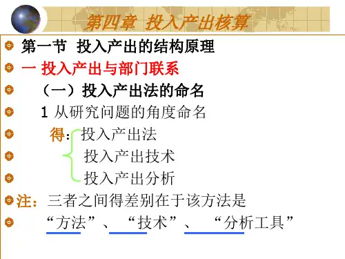 第四章投入产出核算