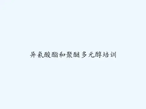 异氰酸酯和聚醚多元醇培训 PPT