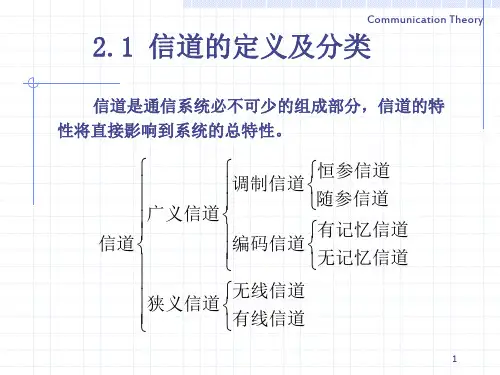 信道的定义及分类ppt课件
